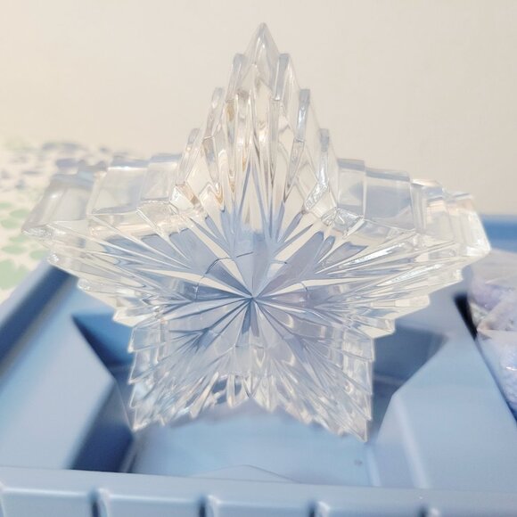 Vtg USA Made Oneida Crystal Star Shaped Soap Holder with Guest Soap Gift Set - Picture 3 of 5